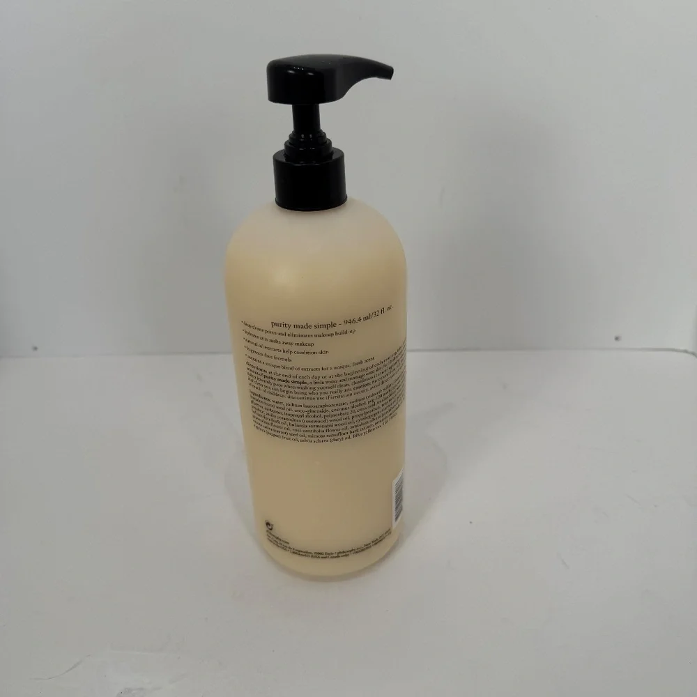 PHILOSOPHY Purity One-Step Facial Cleanser with Pump (947 ml/ 32 fl.oz) And 8 oz - Picture 5 of 7